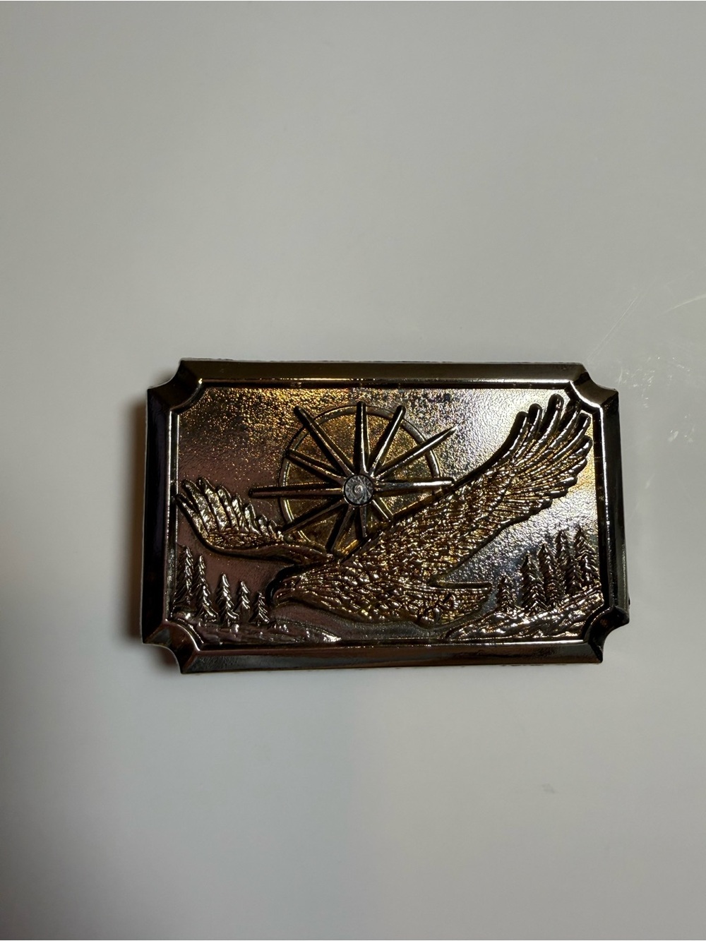 Men's American Eagle Diamond Belt Buckle Vintage #15353 Star 1980’s Collection